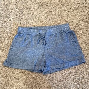 OLD NAVY Chambray Blue Linen Blend Shorts